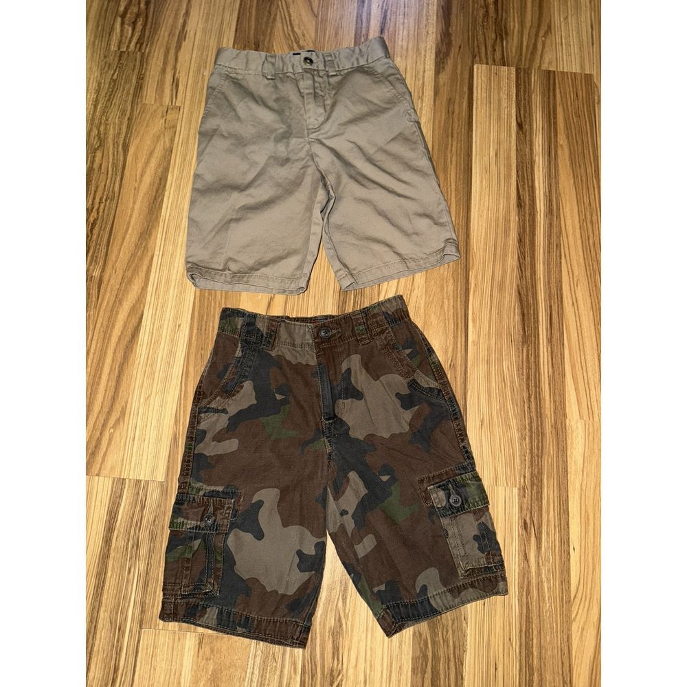 Polo Ralph Lauren Boys Khaki Shorts size 7 Oil Stains Arizona Jean Shorts Cargo
